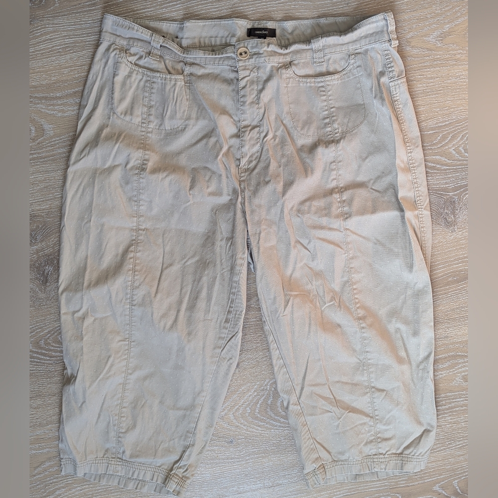 Vintage 90s Cotton‎ Ginny Cropped Cargo Style Capri Pants Minimalist Y2K Utility
